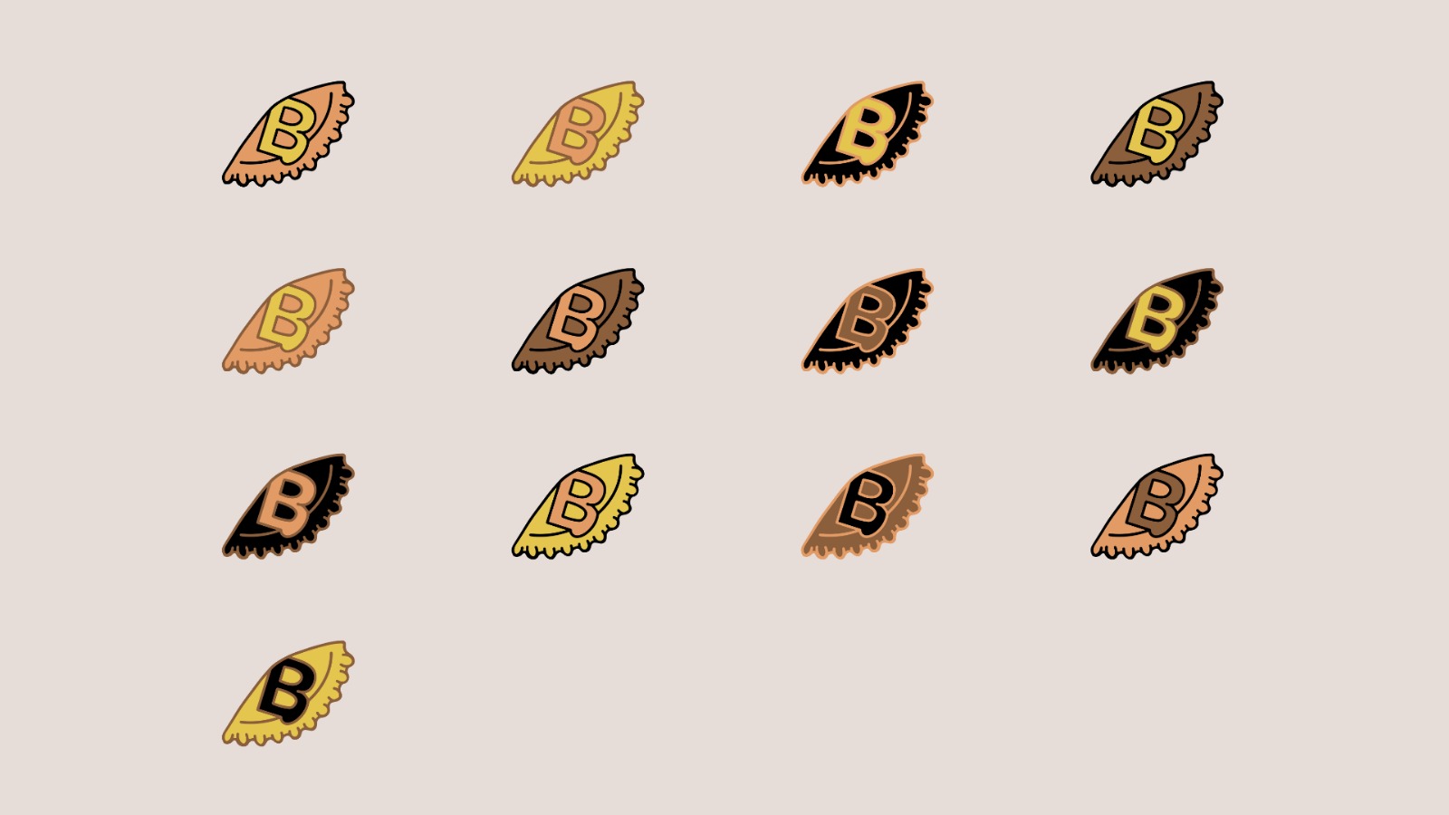 Color explorations of the B logo mark.