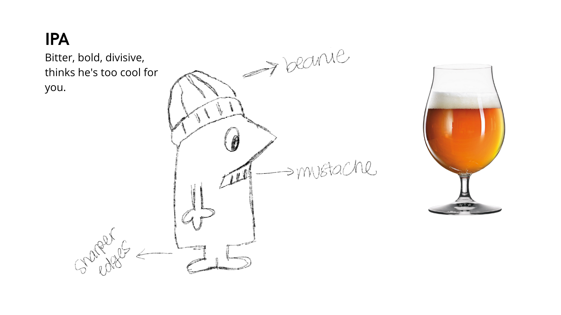 IPA sketch: bitter, bold, divisive.