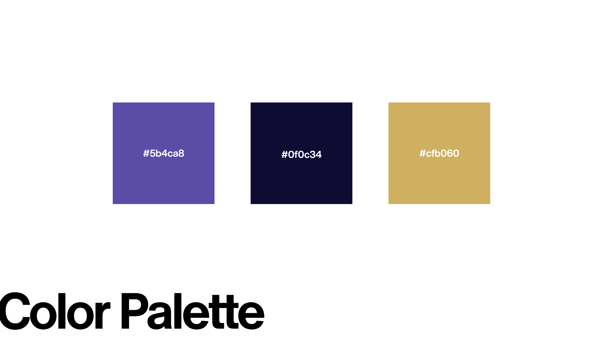 Color palette: #5b4ca8, #0f0c34, #cfb060.